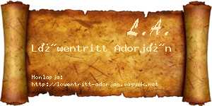 Löwentritt Adorján névjegykártya